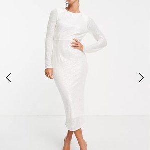 ASOS Embellished Sequin Pencil Midi Dress